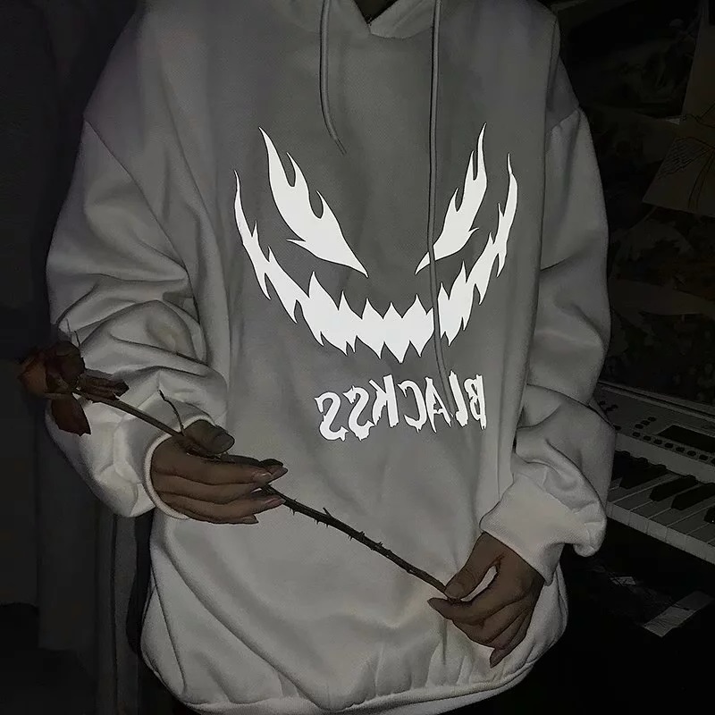 Áo Hoodie Tay Dài In Chữ Phản Quang Cá Tính Cho Nam 2 Màu (M-5Xl) | BigBuy360 - bigbuy360.vn