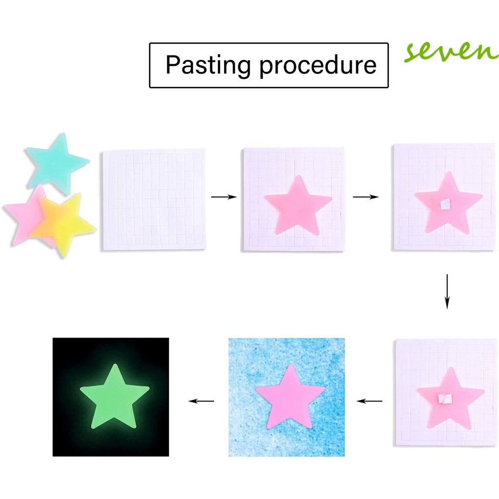 1 Bộ 100 Hình Dán Ngôi Sao Sáng Thời Trang Dán Tường Trang Trí Nội Thất Phát Sáng Dán Tường Trang Trí Nội Thất