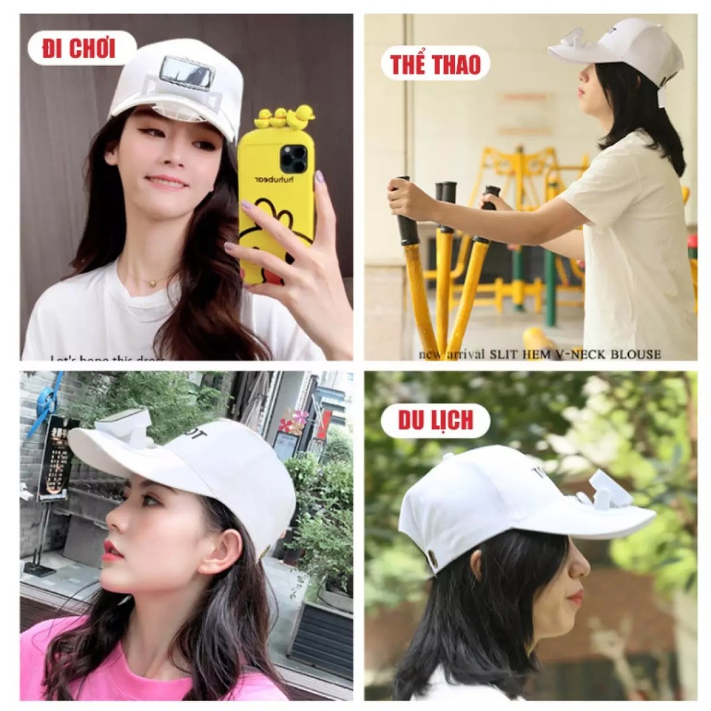 Mũ Kiêm Quạt Làm Mát Có Pin Năng Lượng Mặt Trời