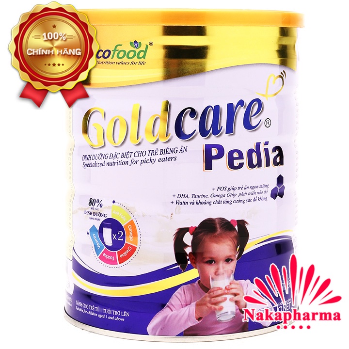 [DATE MỚI NHẤT] Sữa tăng cân Goldcare Pedia 900g – Dành cho trẻ biếng ăn, chậm lớn, thấp còi