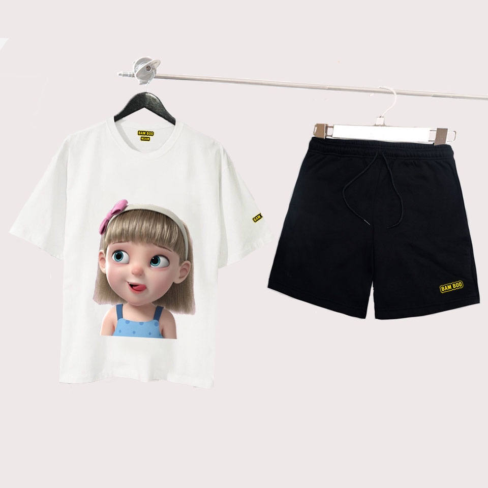 Bộ Thể Thao Nữ GIRL SMILE Bộ Quần Áo thun NAM NỮ GIRL SMILE Form Rộng (BỘ 50-51)