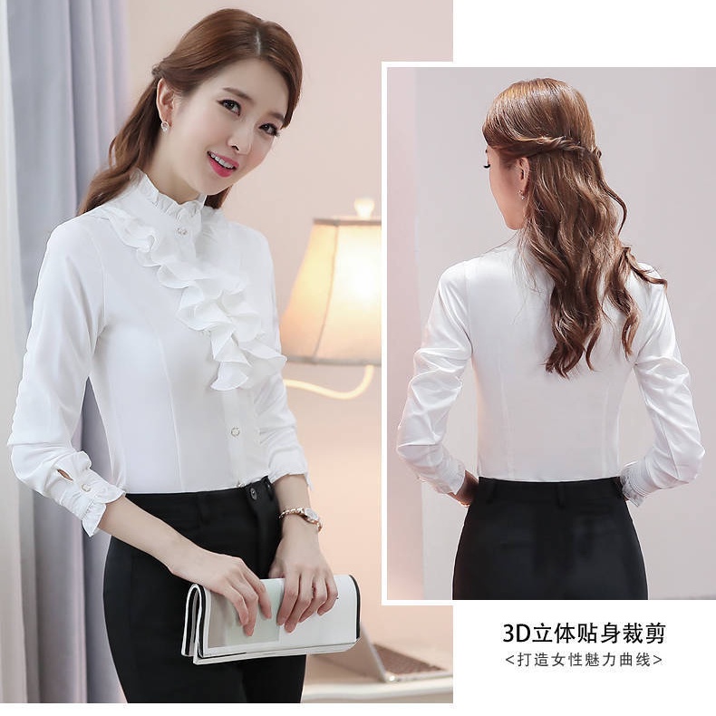 Áo Sơ Mi Nữ Tay Dài Thời Trang Công Sở Phong Cách Hàn Quốc