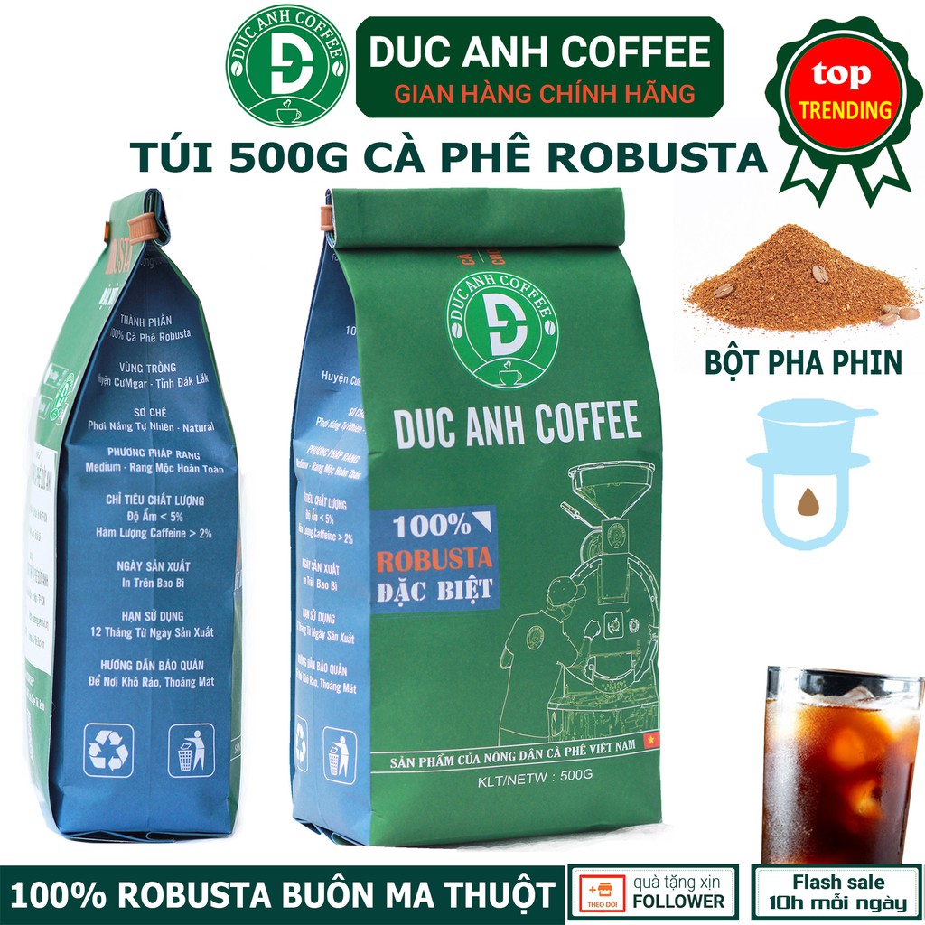 500g Cà Phê Bột Pha Phin nguyên chất Đặc Biệt - Robusta rang mộc DUC ANH COFFEE - cà phê nguyên chất - cafe đức anh | BigBuy360 - bigbuy360.vn