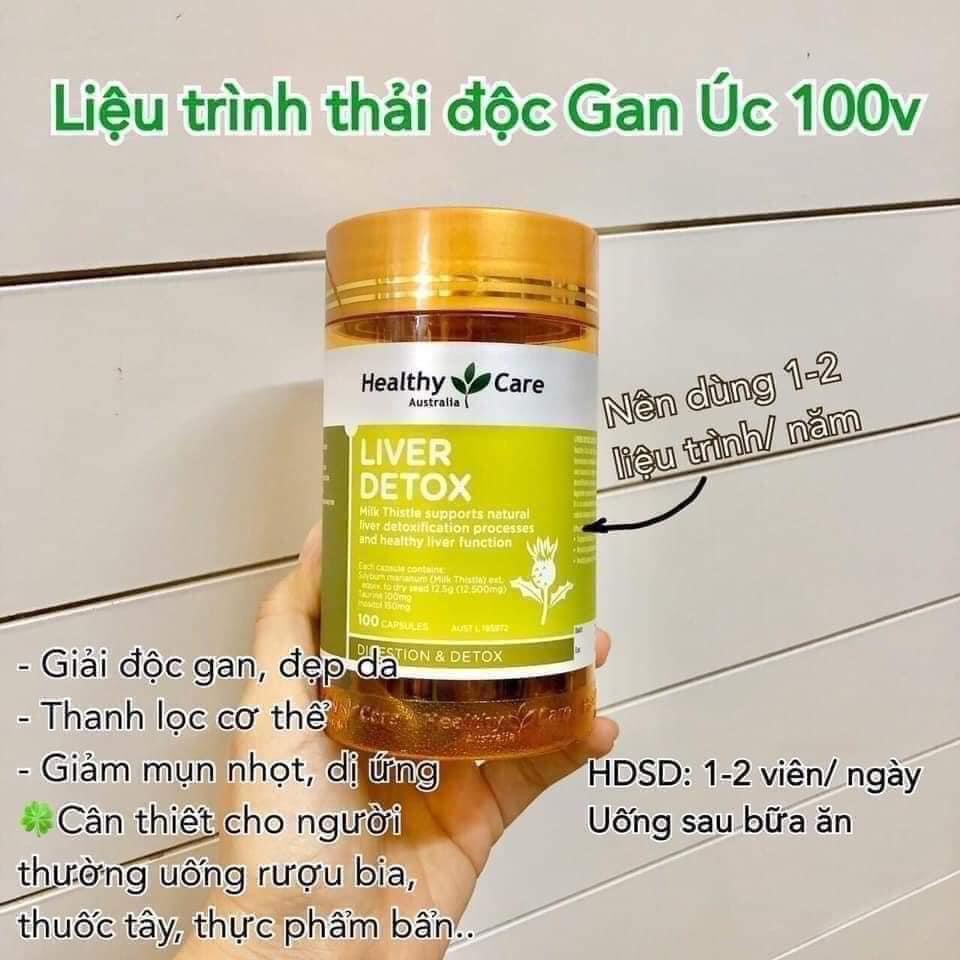Úc - Viên uống giải độc gan Healthy care liver detox 100 viên