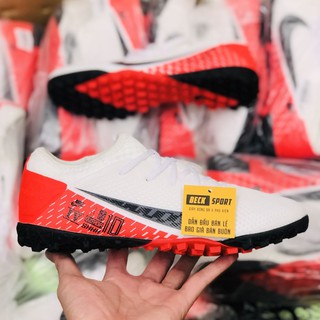 Giày Bóng Đá Mercurial Vapor 13 Pro Neymar Trắng Vạch Đen Gót Đỏ HQ TF