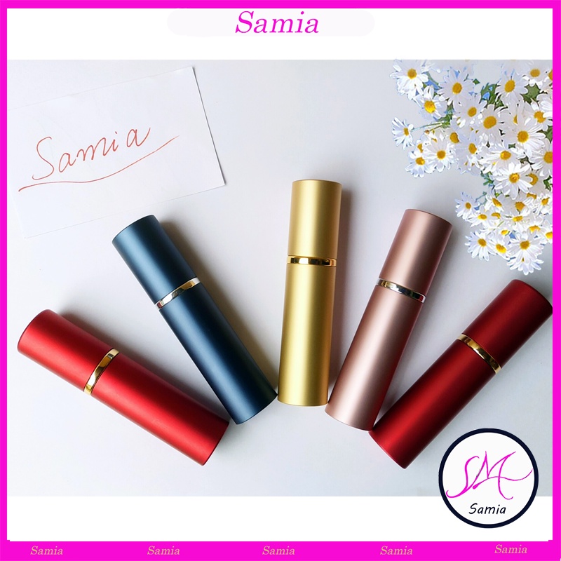 Lọ chiết nước hoa vỏ nhôm 10ml 2 lớp dạng xịt sang trọng, không rò rỉ Samia / Ống chiết nước hoa vỏ nhôm