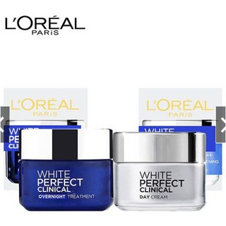 Bộ kem dưỡng da ngày và đêm L'Oreal Paris White Perfect Clinical