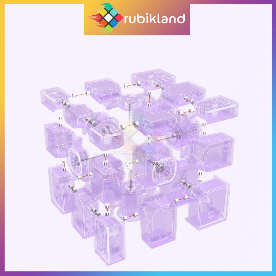 Rubik Gan Mirror 3x3 Màu Tím Rubic Biến Thể Bump Purple Tráng Gương Hàng Cao Cấp Có Nam Châm Đồ Chơi Trí Tuệ