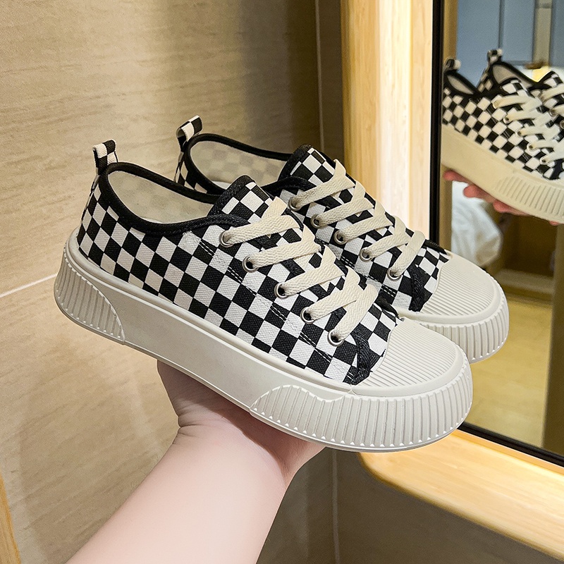 Giày thể thao vans caro💥 Giày thể thao nữ đi học sneaker, giay caro classic