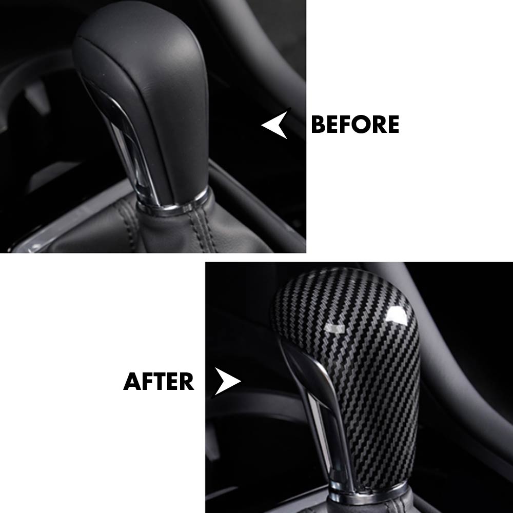 Vỏ Bọc Núm Gạt Cần Số In Họa Tiết Sợi CARBON Cho MAZDA 3 MAZDA3 2019 2020