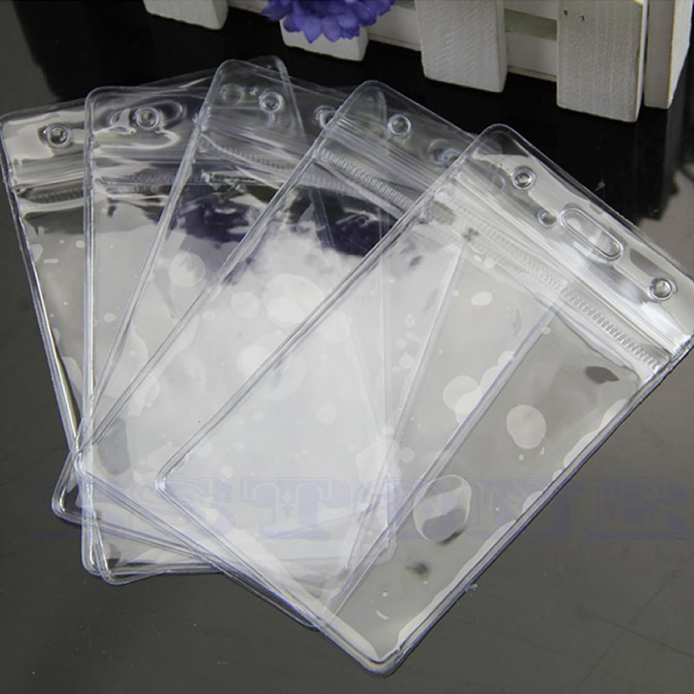 Bộ 10 túi đựng thẻ ID bằng nhựa PVC trong suốt không thấm nước nhiều màu
