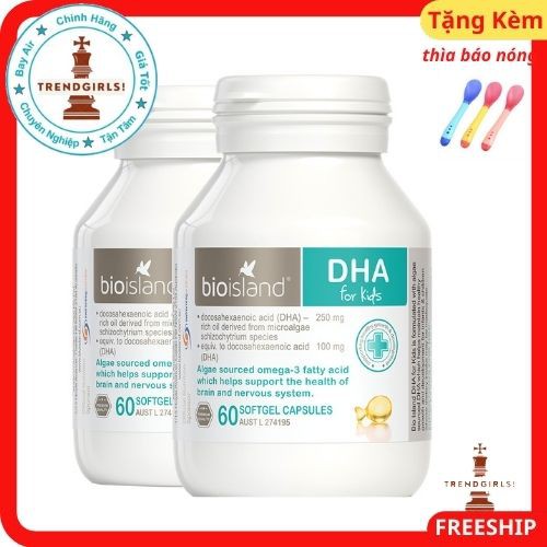 Bioisland DHA For Kids bổ sung DHA cho trẻ, người lớn và phụ nữ mang thai 60 viên của úc