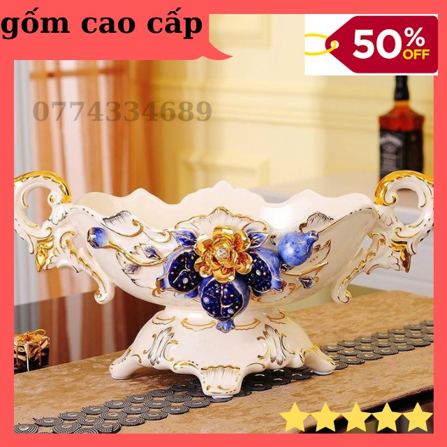 Đĩa Đưng Hoa Qủa- Khay Đựng Bánh kẹo hoa quả Bằng Gốm Nhập Khẩu Cao Cấp