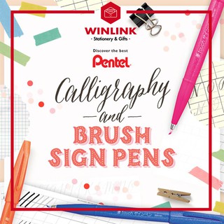 Bút Viết Thư Pháp - Calligraphy Pentel Brush Sign Pen tông Pastel / Pentel Fude Touch Pastel (cây lẻ)