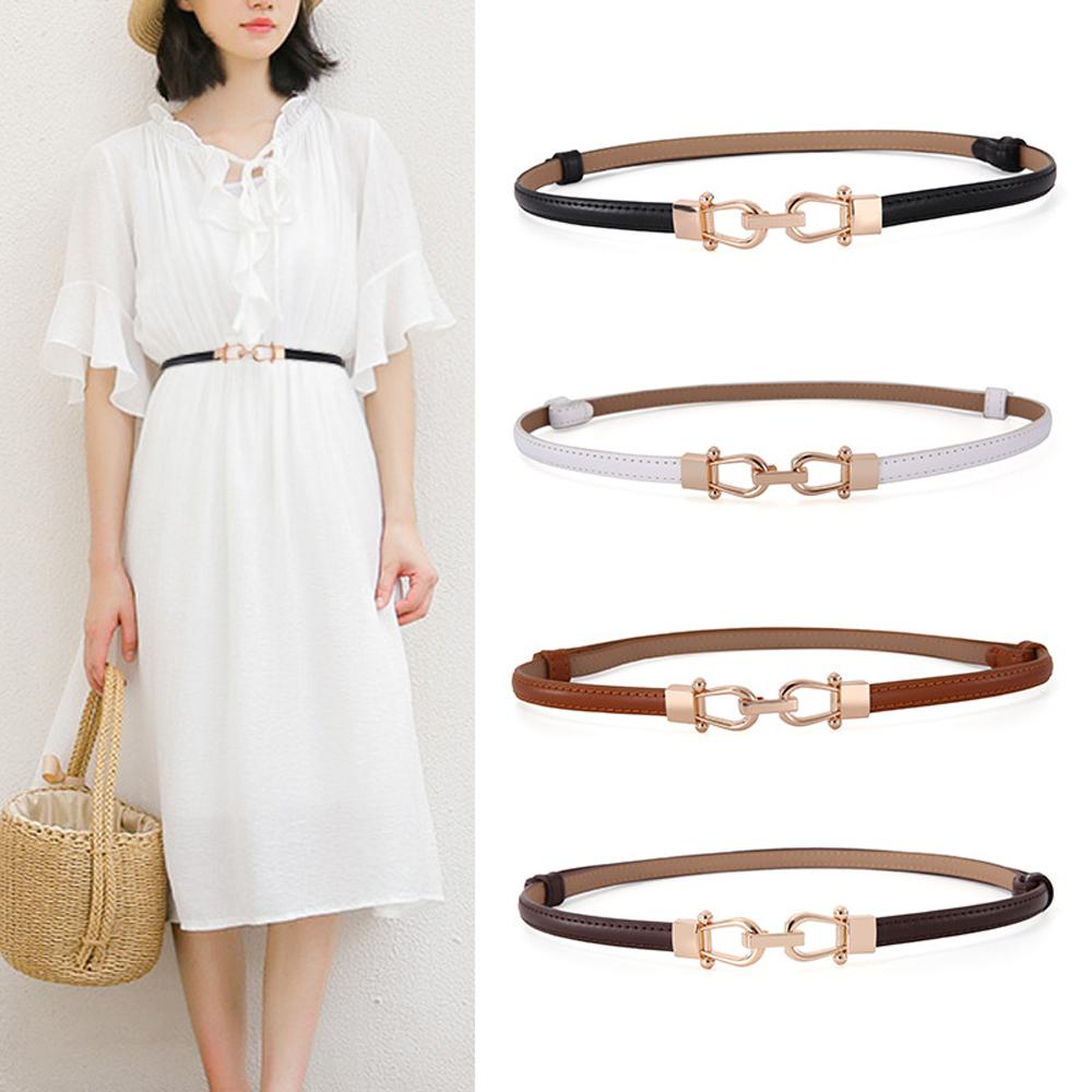 USNOW Thắt Lưng Da Pu Bản Nhỏ Co Giãn Thời Trang Cho Nữ