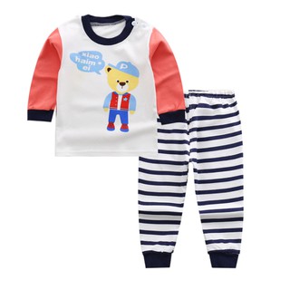 Set Bộ đồ quần áo cotton dài tay cho bé trai/bé gái diện phố
