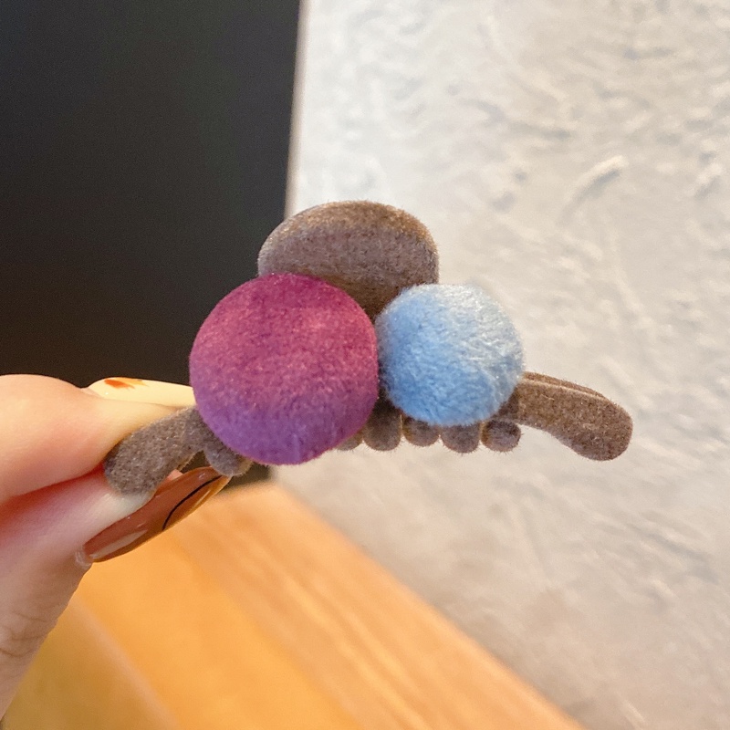 Kẹp tóc lông cừu hình cá mập dễ thương phong cách Hàn quốc