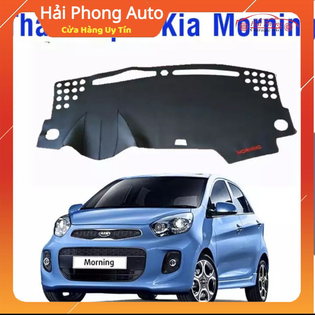 Thảm phủ taplo da KiA Morning dập vân cacbon chống nóng cao cấp