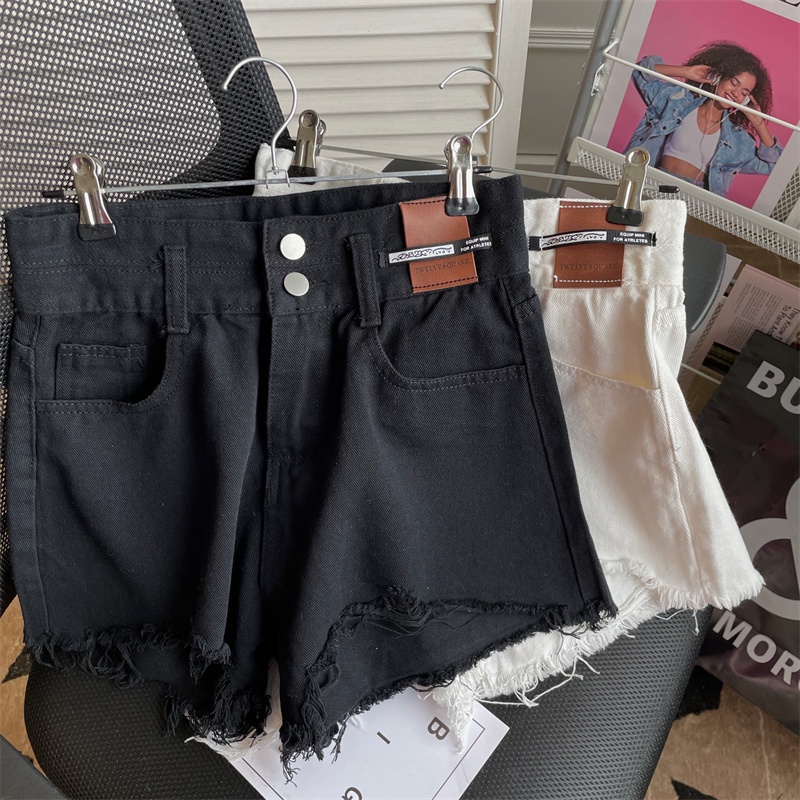 SUXI Quần Short Denim Ống Rộng Lưng Cao Thời Trang Mùa Hè Dành Cho Nữ