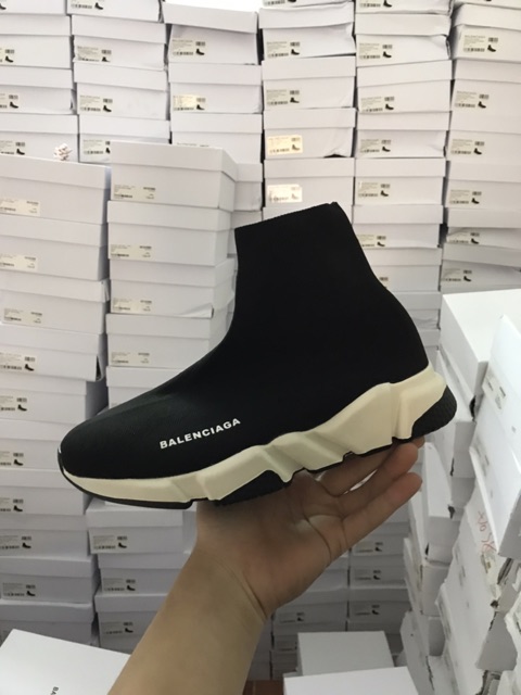 Giày sneaker Balen Speed đen đế trắng đen nam nữ | BigBuy360 - bigbuy360.vn