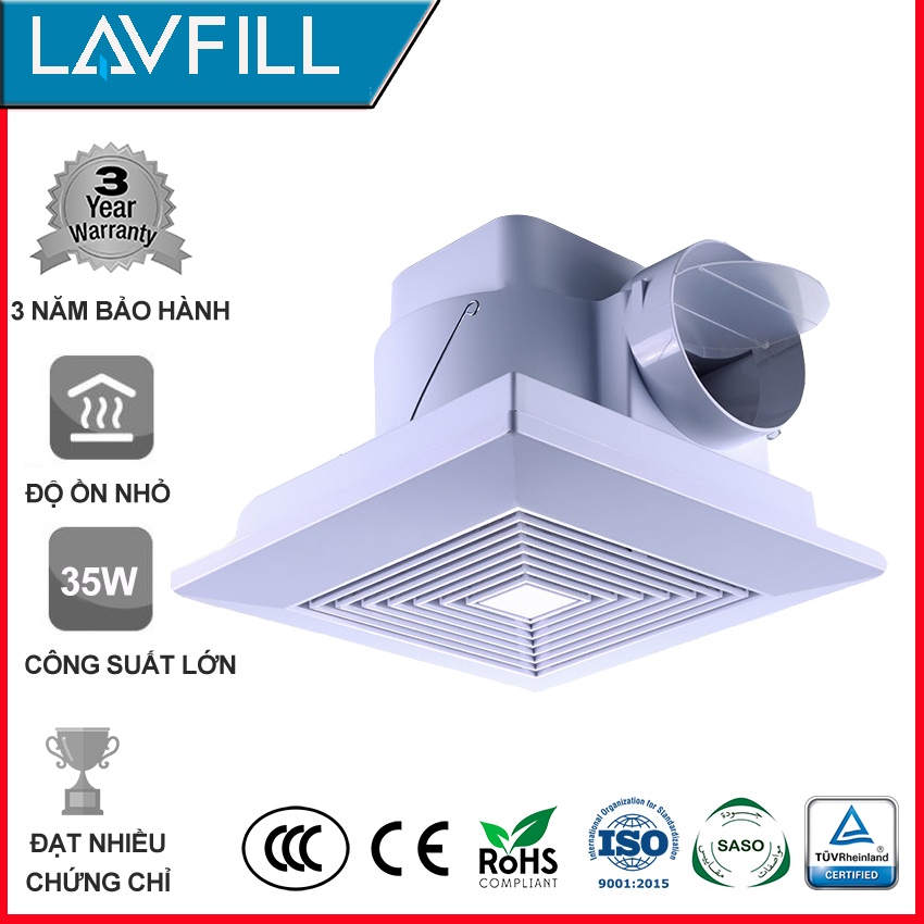 Quạt thông gió âm trần rèm lưới LAVFILL LFCV-12A, LFCV-16A, LFCV-18A, LFCV-25A, LFCV-30A.