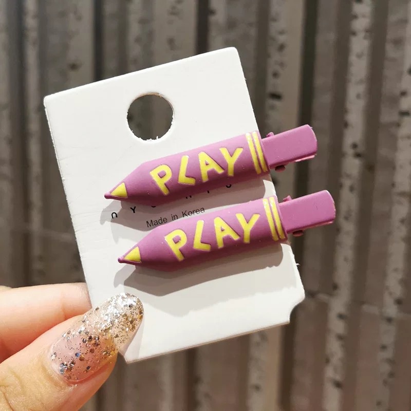 Kẹp Tóc Kim Loại Họa Tiết Chữ Nhiều Màu Sắc 2022