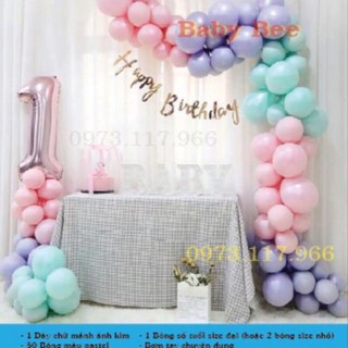 Combo Set bóng trang trí sinh nhật màu pastel