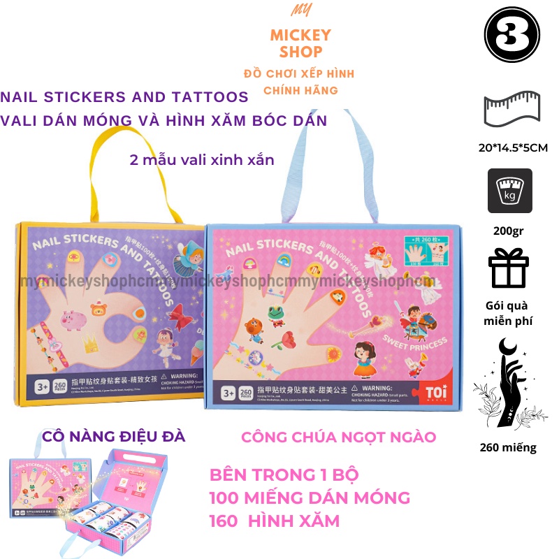 Đồ chơi hãng TOI - Mideer Hình Xăm và Dán Móng Tay Nail stickers and tattoos phù hợp cho bé từ 3 tuổi+