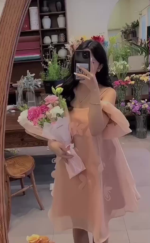 ( Ảnh thật ) Pampi mini dress váy voan hai dây trễ vai tay bồng | BigBuy360 - bigbuy360.vn