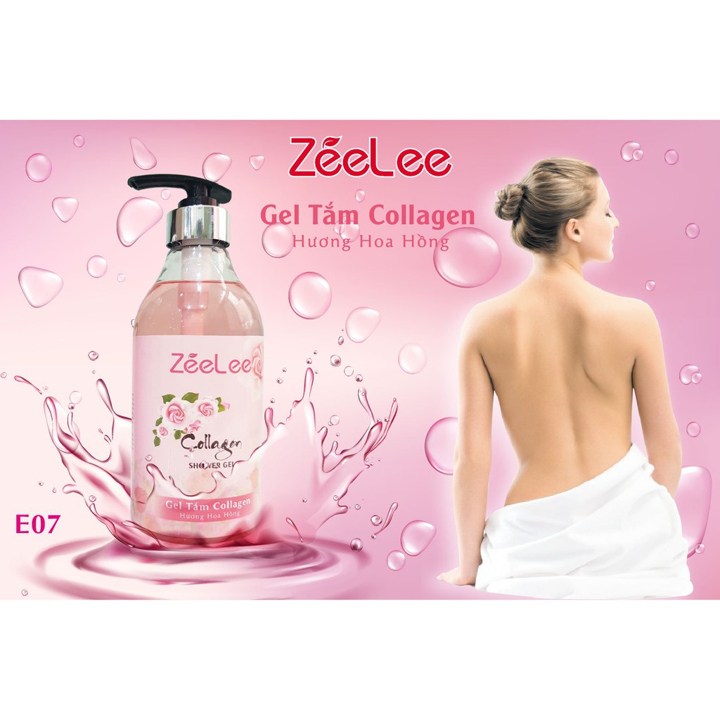 Gel Tắm ZEELEE Gel Tắm Collagen Hương Hoa Hồng