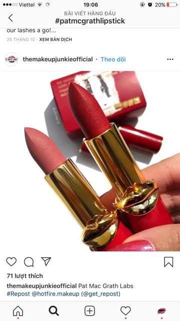 Set 2 Son Pat McGrath Labs MatteTrance Lipstick Duo – Ruby (gồm 2 màu Elson và Omi FULLSIZE)