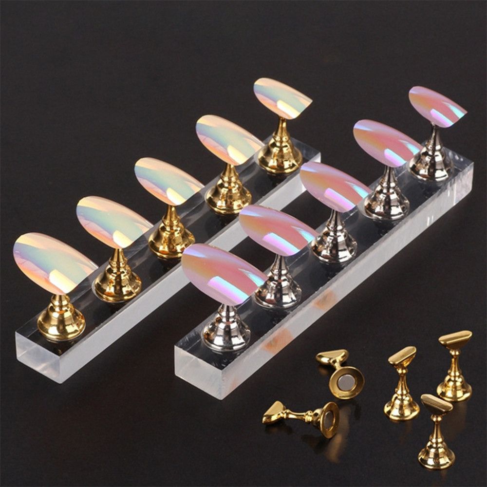 [Hàng mới về] Giá đỡ trưng bày móng tay chất liệu acrylic trong suốt nhiều màu sắc