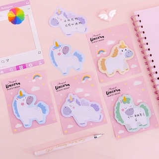Ins Pink Girl Heart Unicorn Memo Pad Cute Cartoon Fantasy Post-it Note N Times Stickers Stationery MM