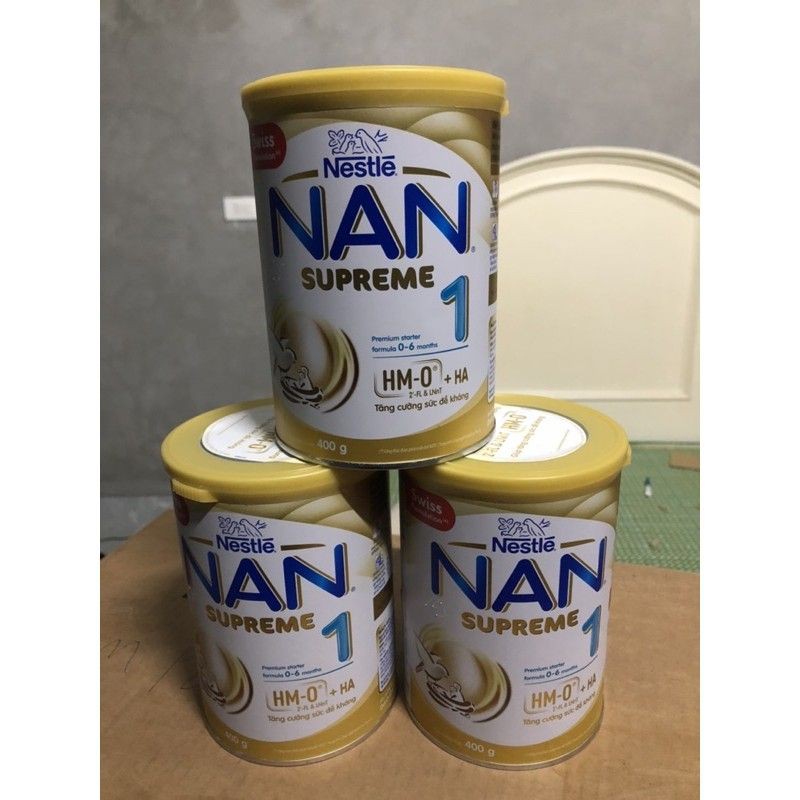 Thanh lý sữa Nan Supreme số 1 lon 400g ,900g date mẫu mới date mới
