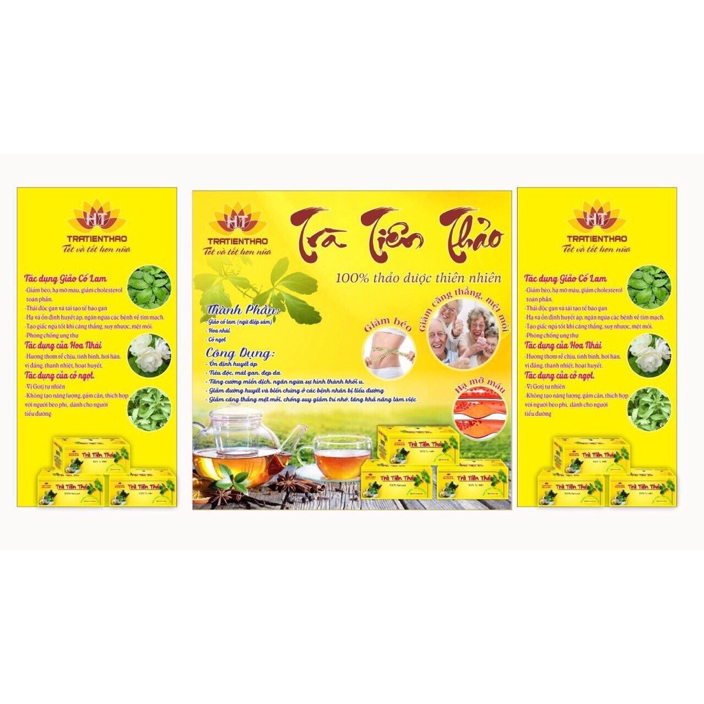 Trà giảm tiểu đường,(mua 10 tặng 4)  giảm mở máu, thanh lọc gan, phòng ung thư,giảo cổ lam, Tiên Thảo Túi Lọc 15 gói 2g
