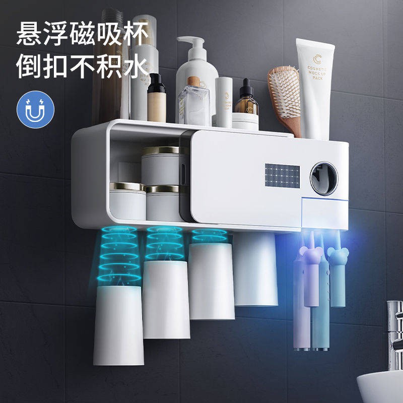 kệ lò vi sóngđời Hộp đựng bàn chải đánh răng treo tường bóp kem đánh răng tự động