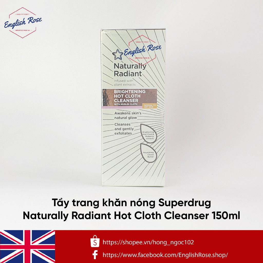 Tẩy trang khăn nóng Superdrug Naturally Radiant Hot Cloth Cleanser 150ml