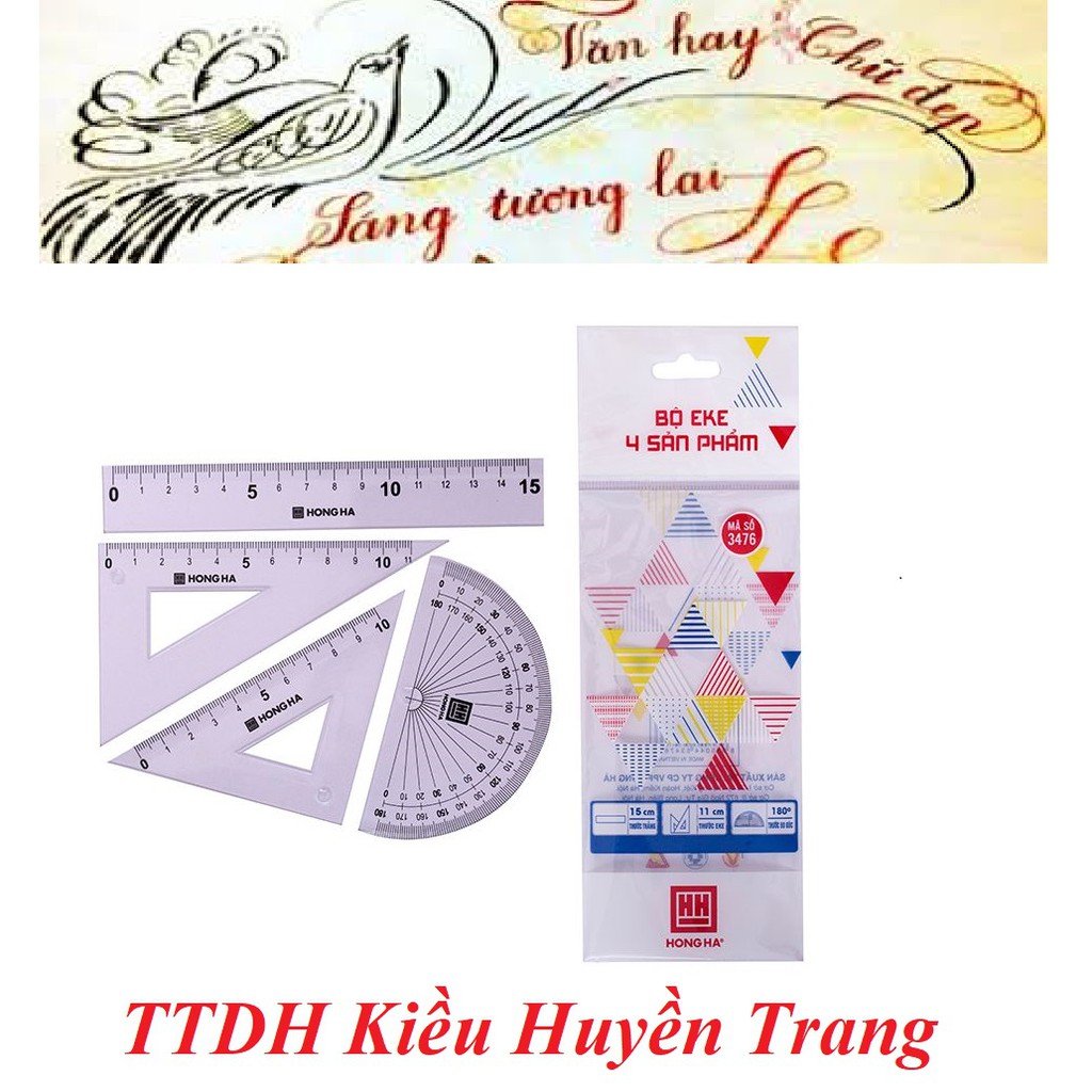 Bộ eke 4 sản phẩm Hồng Hà (3476)