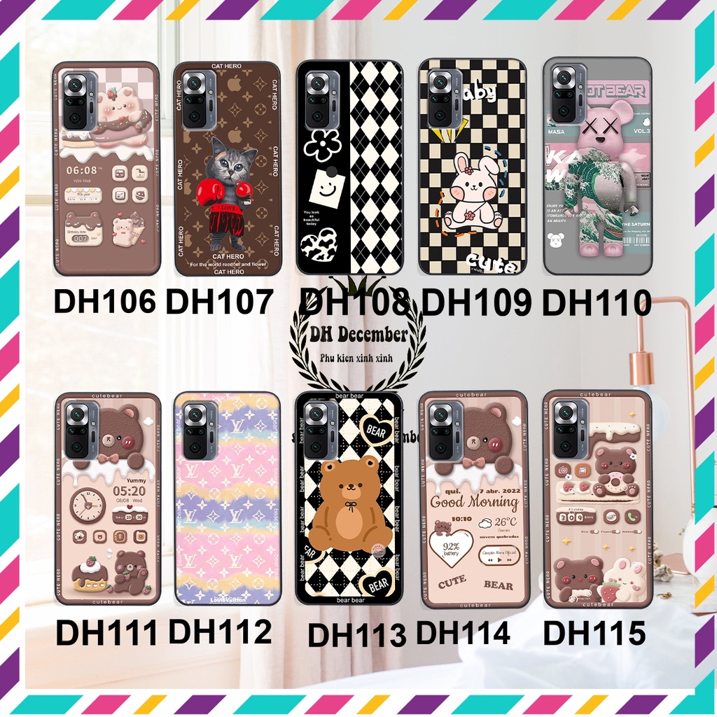 Ốp lưng Xiaomi REDMI NOTE 10 PRO in hình 3D GẤU HỒNG-GẤU BE3R -XINH XẺO CỰC ĐẸP