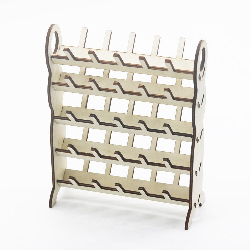Giá Đỡ 50 Cuộn Chỉ Thêu Hình Nón Bằng Gỗ Có Thể Tháo Rời