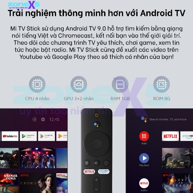 Xiaomi Mi TV Stick - Android TV Box siêu nhỏ gọn, điều khiển giọng nói tiếng Việt