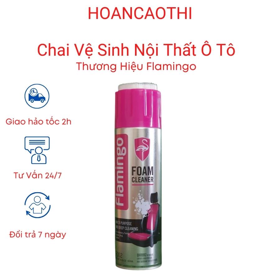 Chai vệ sinh nội thất Ô tô xe hơi vệ sinh ghế da sofa thương hiệu Flamingo cao cấp chai 650ml Hoancaothi