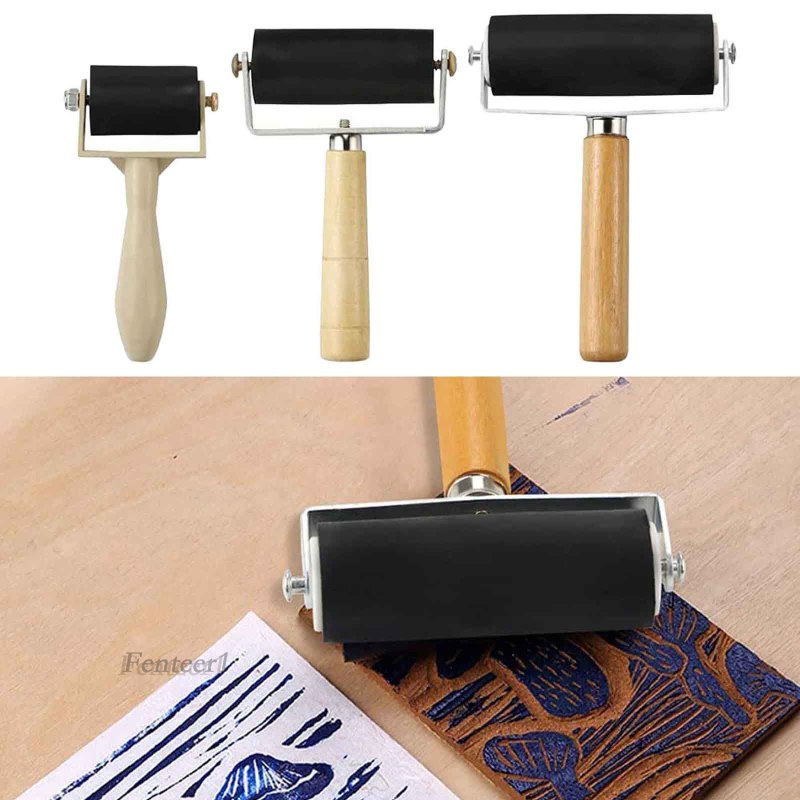 [Fenteer1] 3 Cây Lăn Cao Su Nghệ Thuật Thủ Công Chống Ẩm Cho Sổ Lưu Niệm