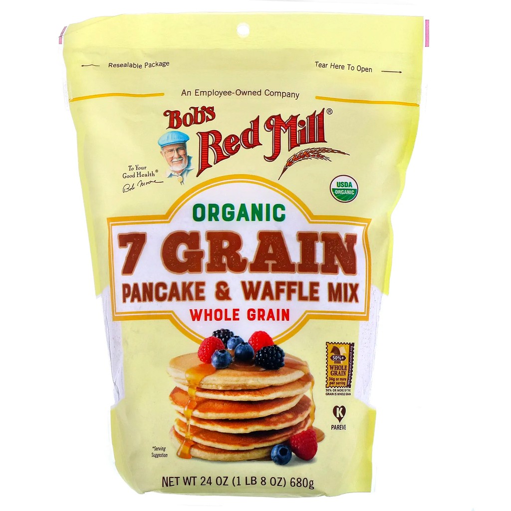 Bột Pancake &amp; Wafffle Đa Hạt Hữu Cơ Bob's Red Mill 680g