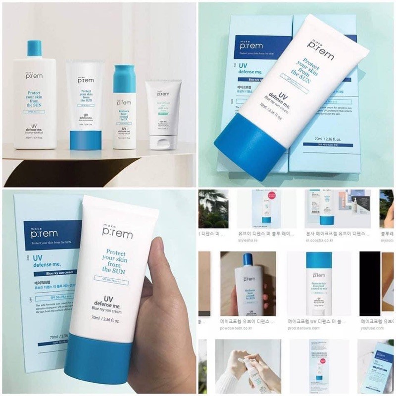 Kem Chống Nắng Vật Lý Make P:rem Prem UV Defense Me Blue Ray 70ml | BigBuy360 - bigbuy360.vn