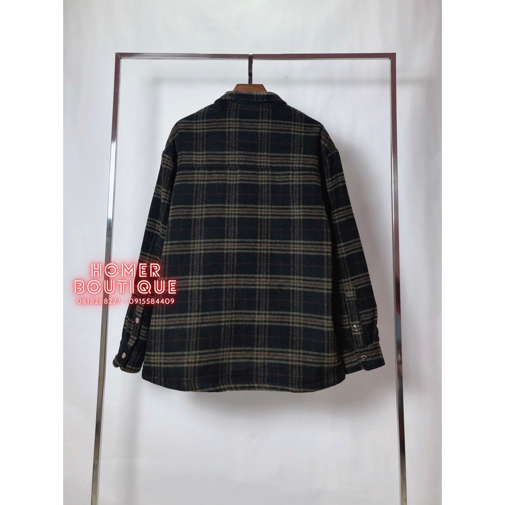 Áo sơ mi oversize khoác chất dạ dày dặn kẻ caro phong cách Âu Mỹ  Represent Tartan Wool Overshirt