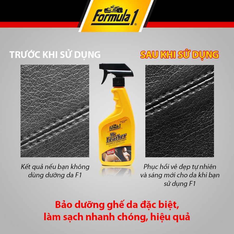 [Mã BMBAU50 giảm 10% đơn 99k] Chất Tẩy Sạch Bảo Dưỡng Bề Mặt Da Dạng Xịt FORMULA 1 615163 473ml Nhập Khẩu Chính Hãng