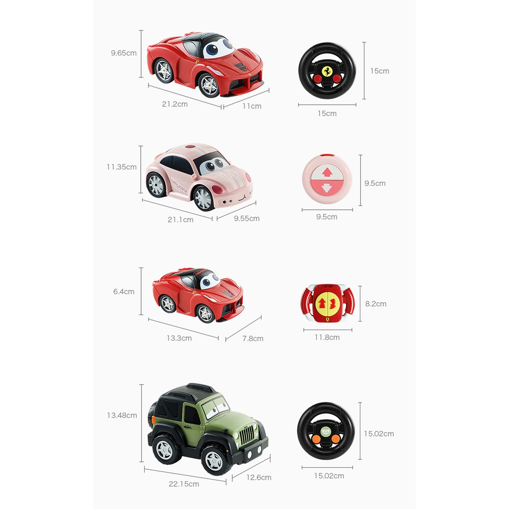 Xe Ô Tô Điều Khiển - BabyCare Jeep, Ferrari, Beetle, Volvo Tay Lái Trọng Lực, Cảm Biến Tự Chuyển Hướng
