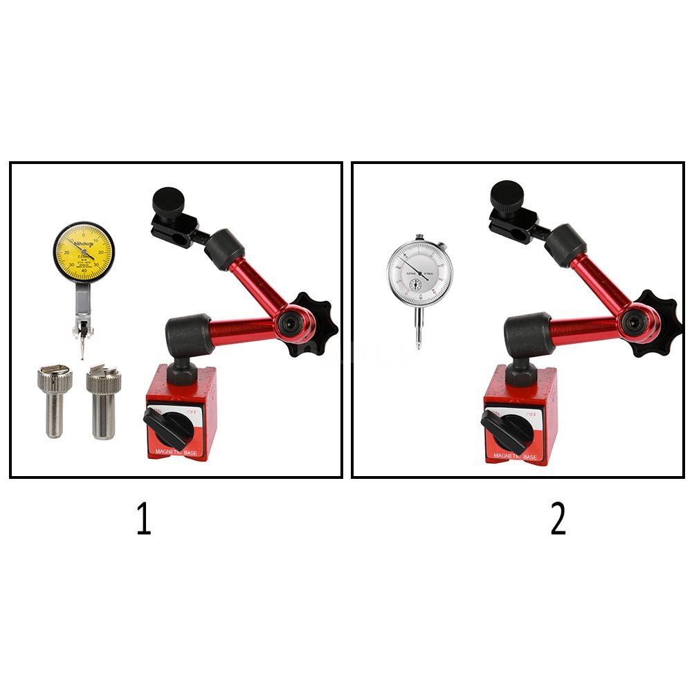 Metal Round Dial Indicator and Mini Flexible Magnetic Base Holder Bracket Tool Kit