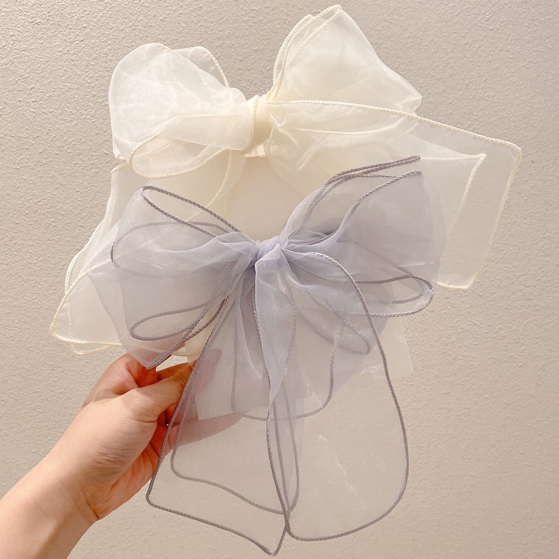 Kẹp Tóc Nơ Vải Satin Chất Lượng Cao Phong Cách Hàn Quốc